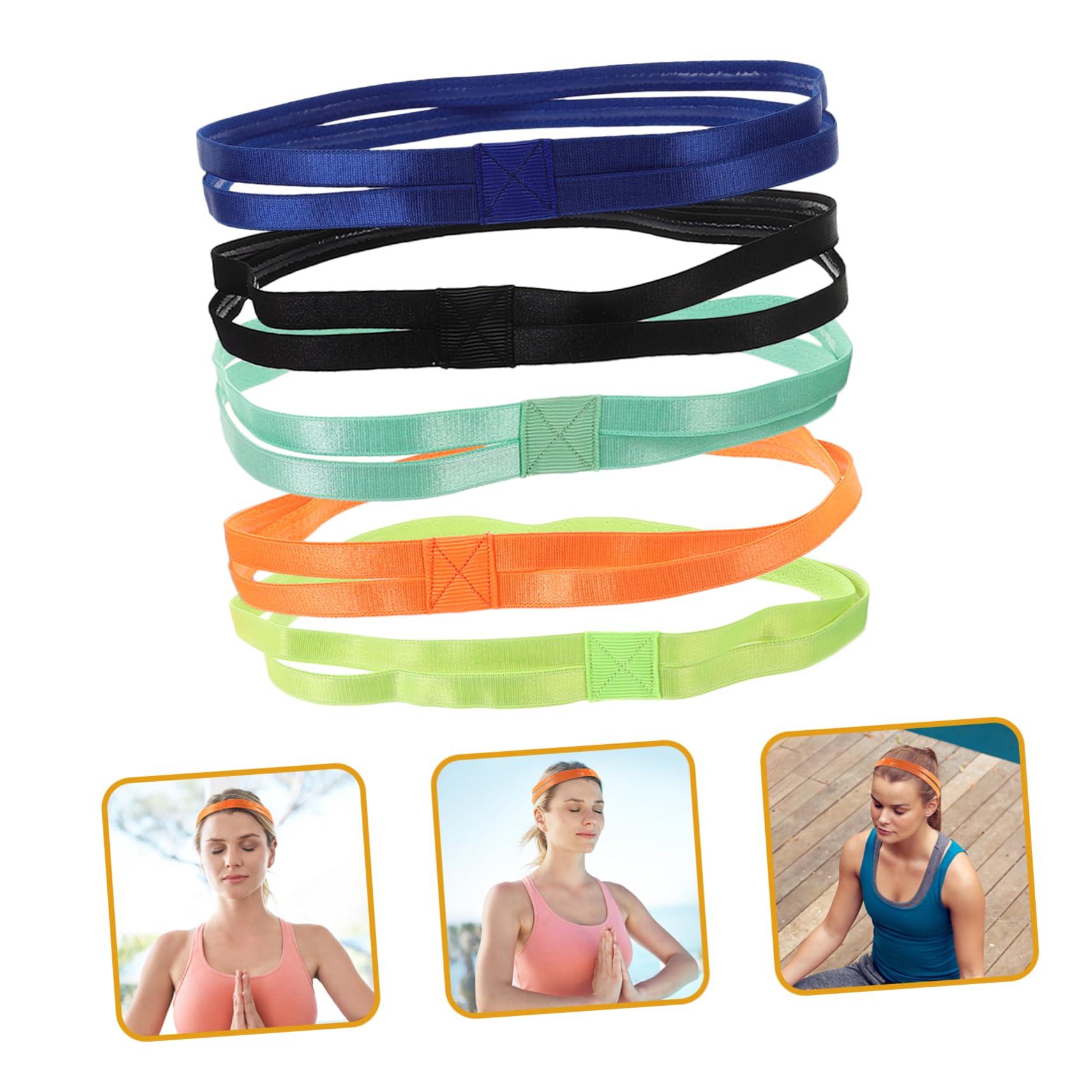 ibasenice Teiliges Yoga Stirnband rutschfeste Sport Haarbänder Bunten Farben Für Damen Und Herren Atmungsaktive Und Elastische Fitness Stirnbänder Für Workout Und Stücke * 2