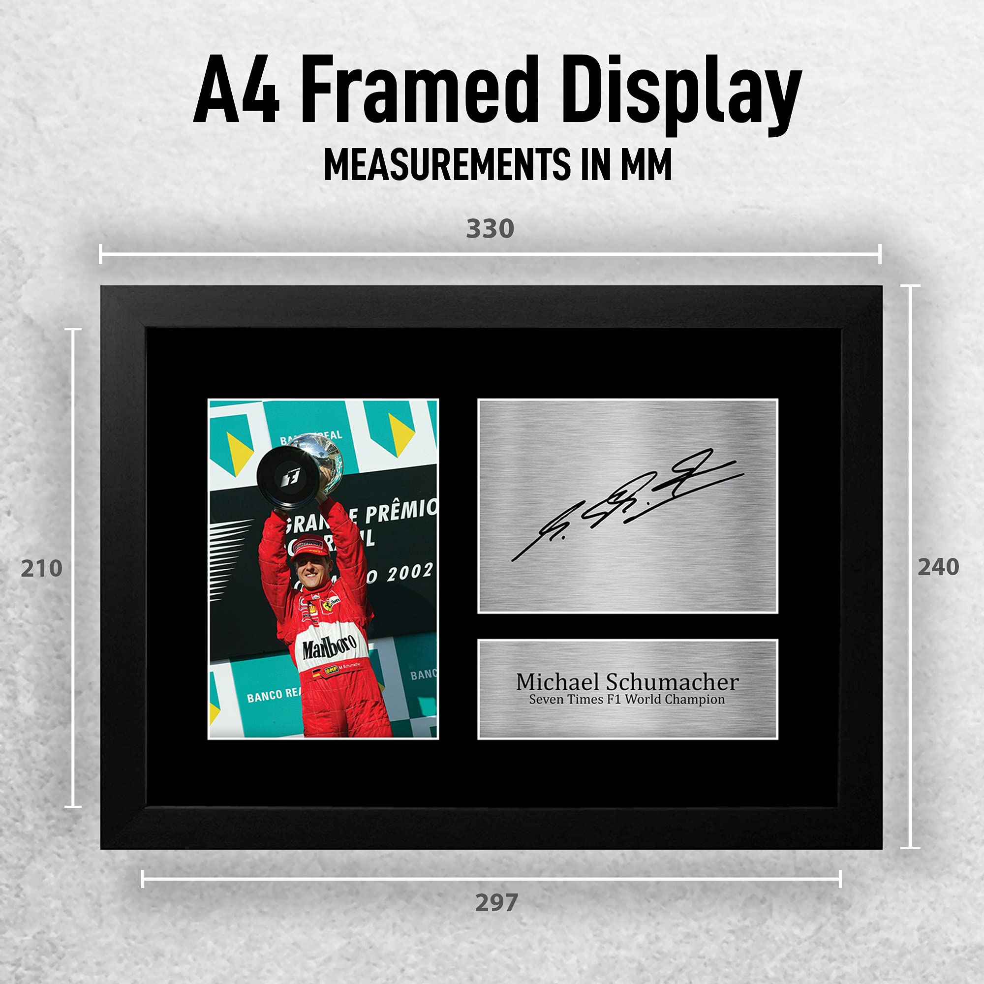 HWC Trading Michael Schumacher A4 Incorniciato Firmato Regalo Visualizzazione Delle Foto Print Immagine Autografo Stampato Per F1 Appassionati Di Formula Uno