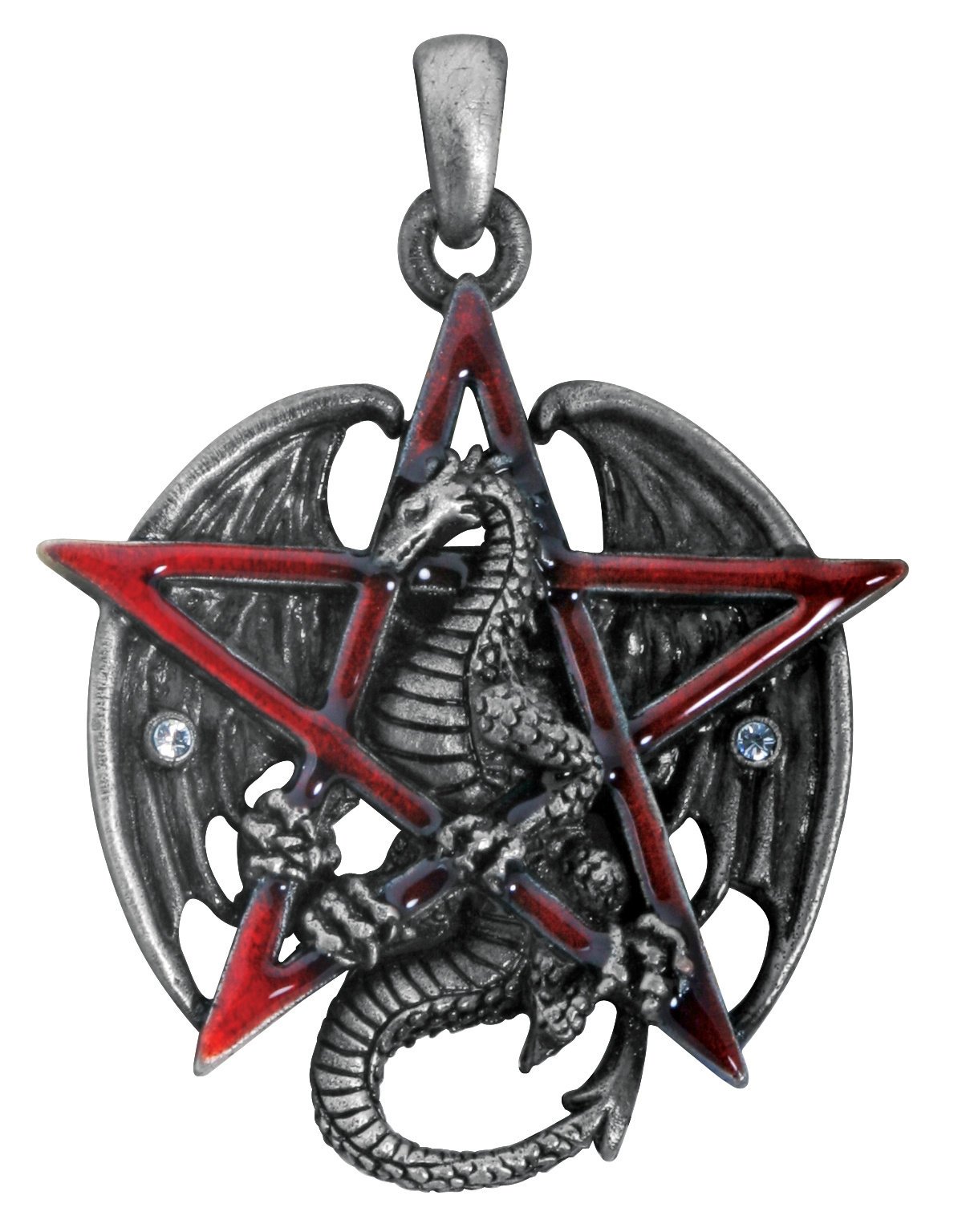 YTC Summit Gothic Red Pentagram Star Dragon Pendant Necklace Jewelry Accessory