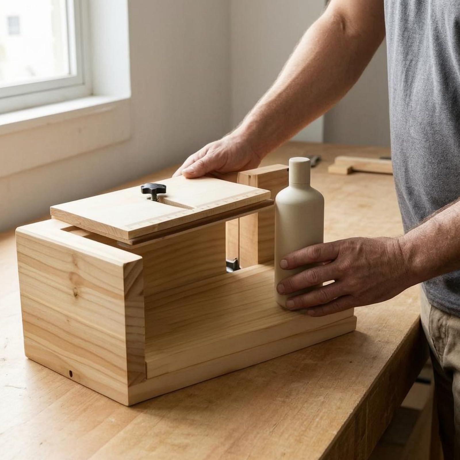 Dispositivo de escritura manual, herramienta de mesa de madera, botón