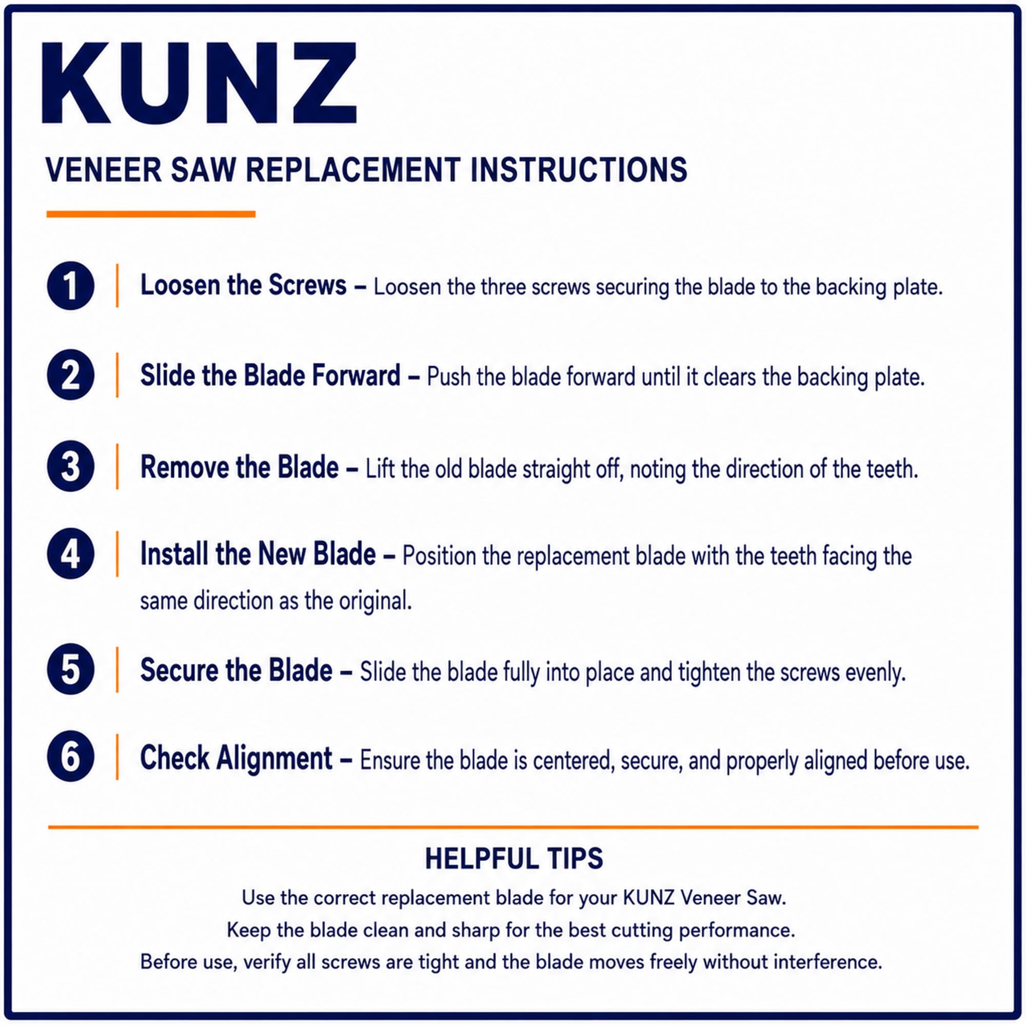 KUNZ Veneer Saw Blade - 3 Inch, 16 TPI -6