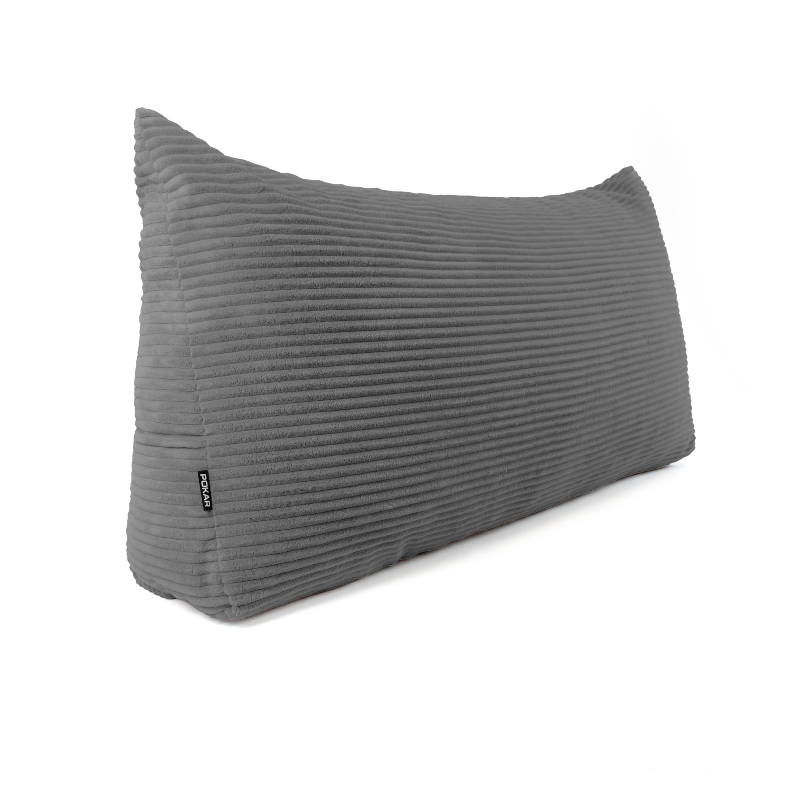 POKAR Wedge Pillow 70x40x20 cm | Reading Pillow with Back Support for Sofa and Bed | Large Backrest Cushion with Side Pockets | Headboard Triangular Cushion | Oeko Tex 100 Certified | Dark Grey โ image 1