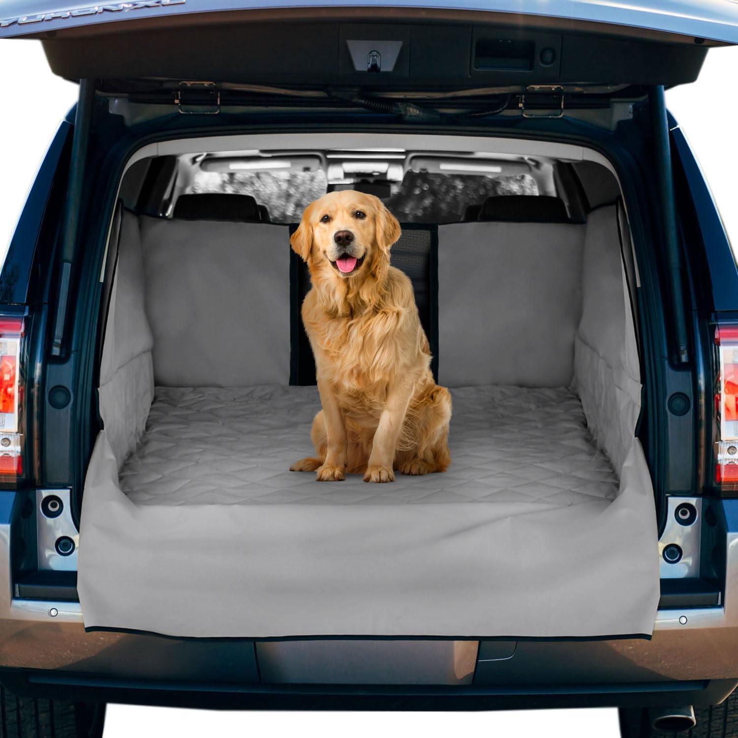 FrontPet SUV Cargo Liner for Dogs - Water-Resistant Pet Trunk Cargo Cover Mat for SUVs and Sedans with Bumper Flap Protector, Trunk Cover, Non-Slip Liner, (35" X 40") Upgraded 2025