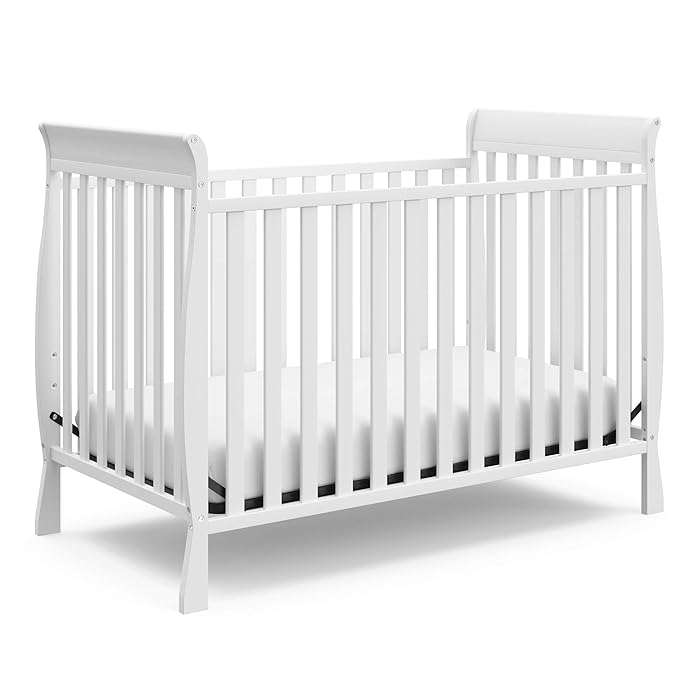 Buy Storkcraft Maxwell 3in1 Convertible Crib (White) Sleigh Style