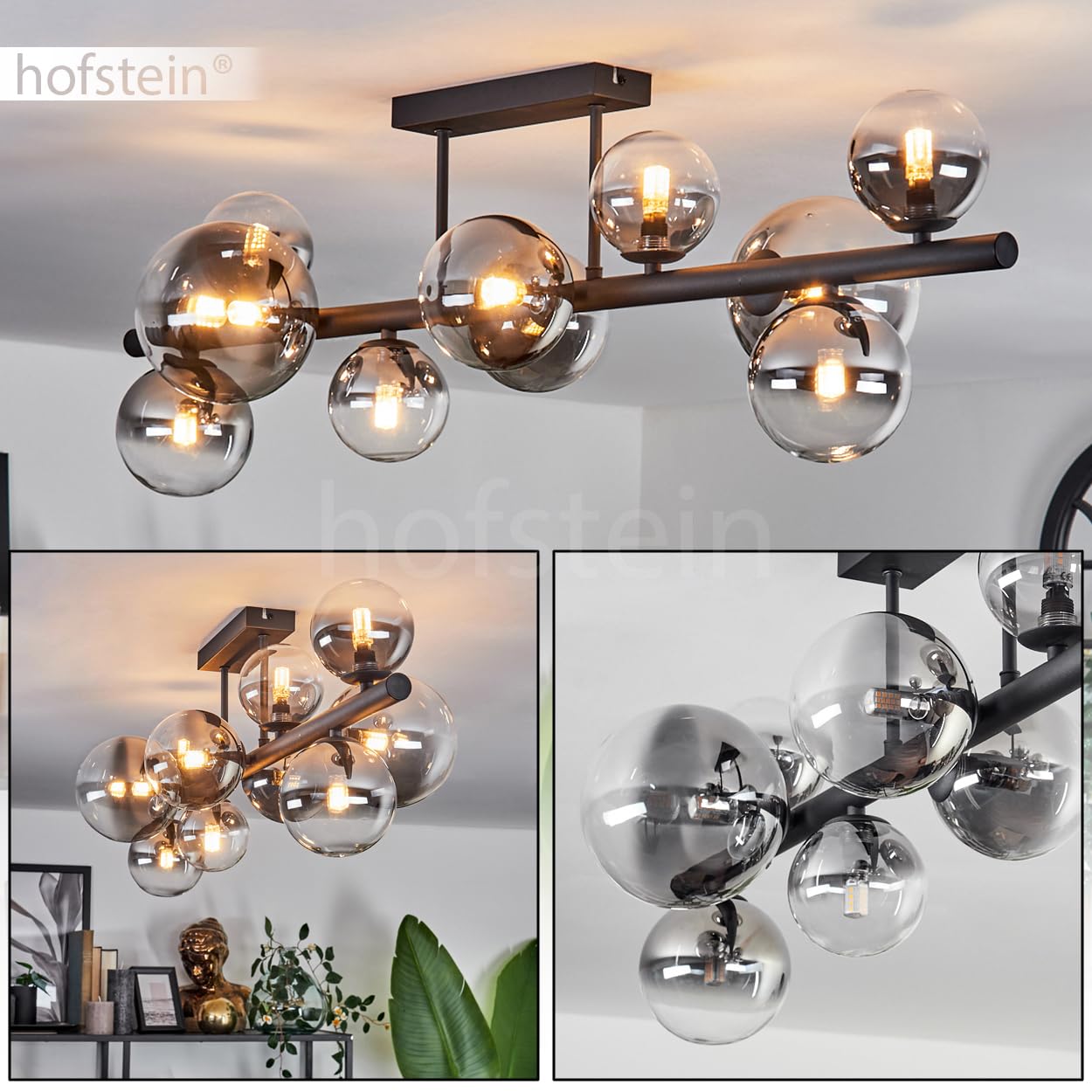 Chehalis Plafondlamp - Glas 10 cm Goud, Zwart H3750704