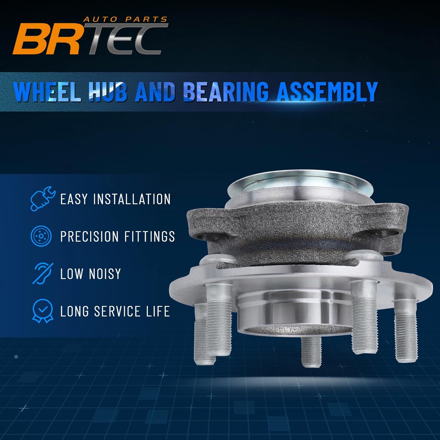 513298 [2 PCS] Front Wheel hub and Bearing Assembly for Nissan Sentra 2007-2012 / Rogue Selet 2008-2013 / Rogue 2014-2015 5Lugs W/ABS Pair