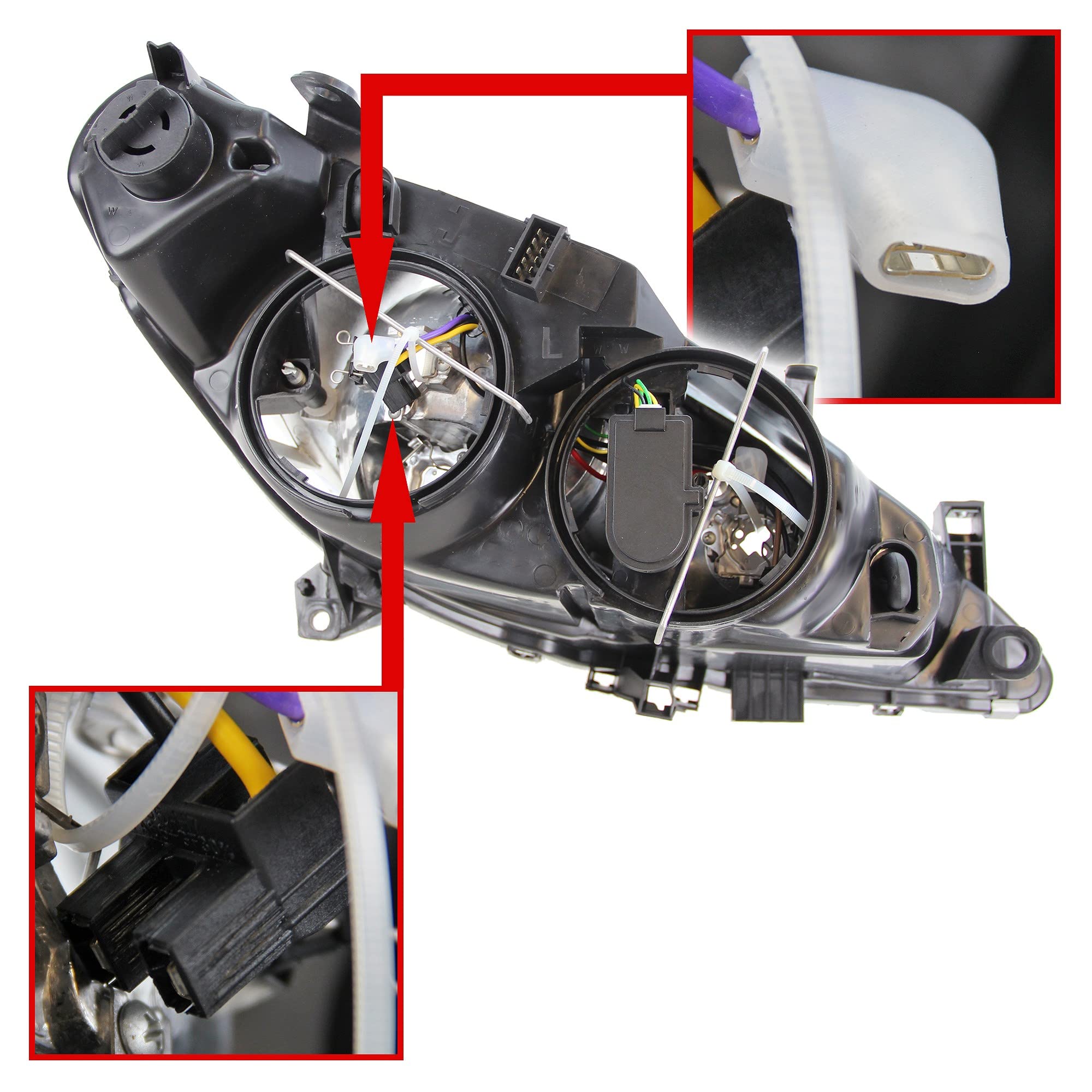 BESTPRICE 2x fari anteriori destro + sinistro, compatibili con PEUGEOT 307 (3A/C), 307 Break (3E), 307 CC (3B), 307 SW (3H)