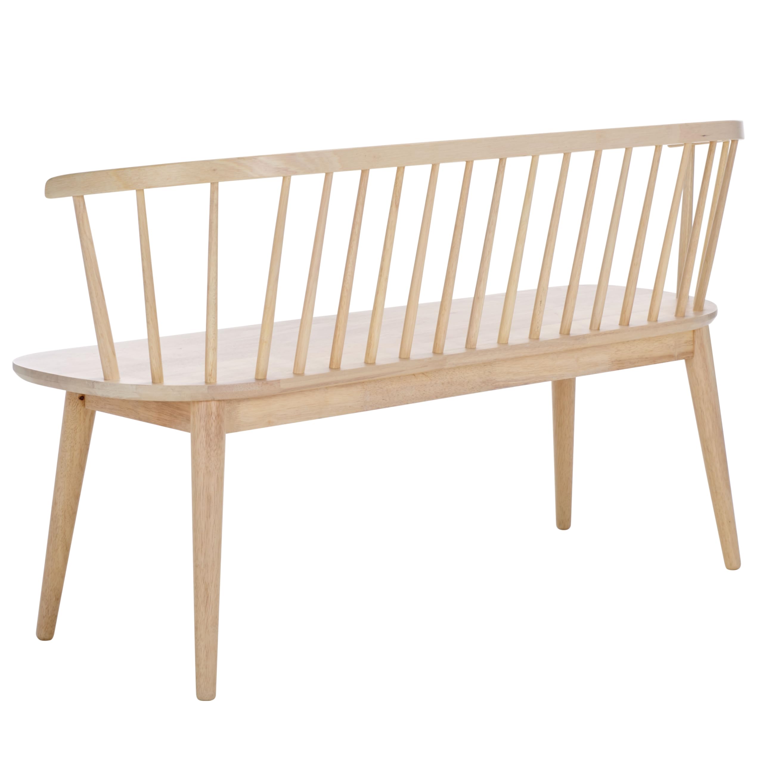 SAFAVIEH Furniture - Blanchard Spindle Bench - White Washed - Solid Wood - Classic Windsor Design - Ideal for Entryway, Bedroom, Dining Room, 17.8" Seat Height (BCH8500J)