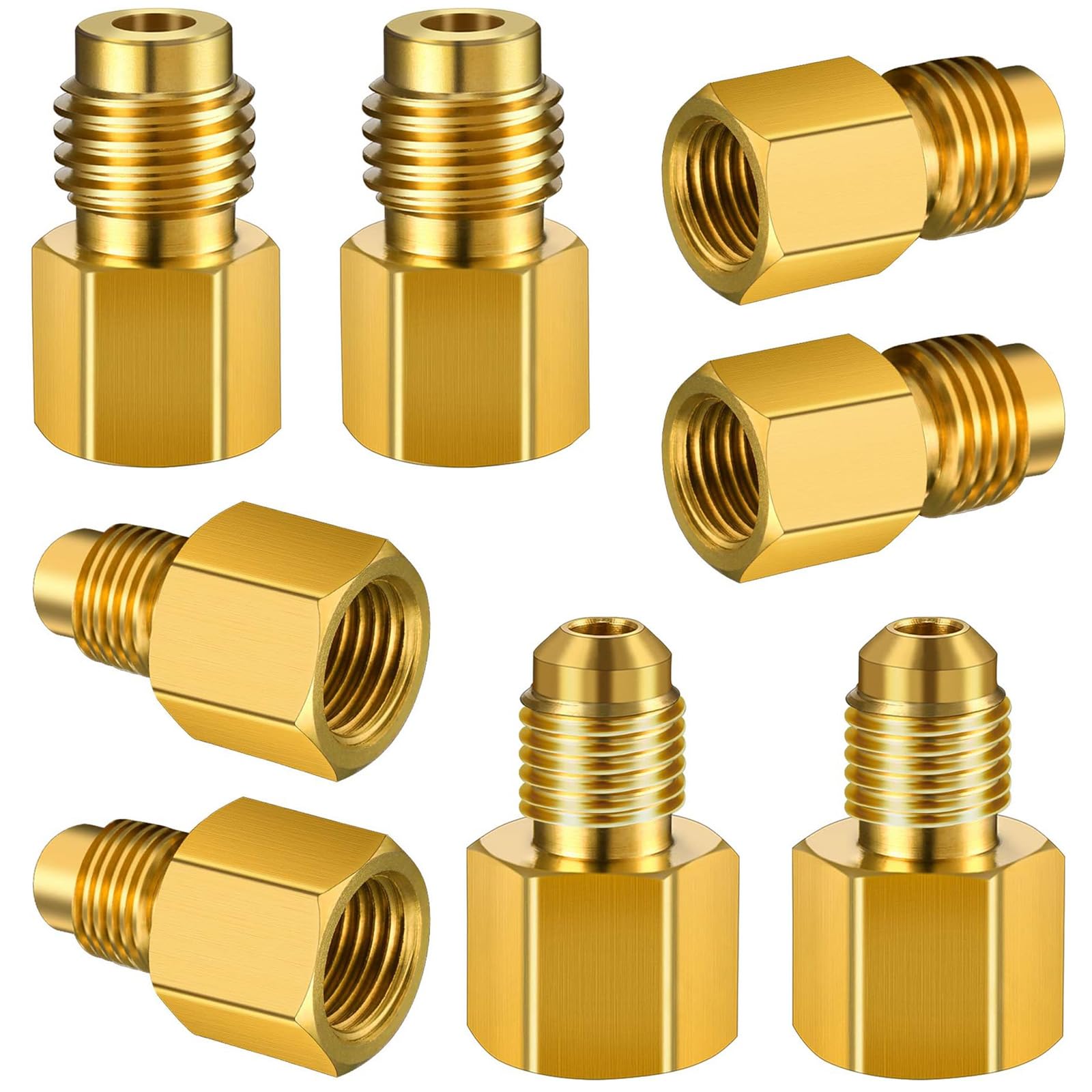 Mudder 8-piece brass refrigerant adapter set | Mubboo