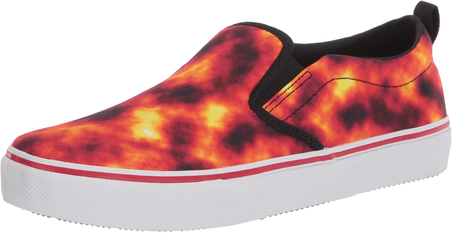 Skechers Kids Boy's Street Fame-Lava Clouds Sneaker, Red/Black, 3 Little Kid