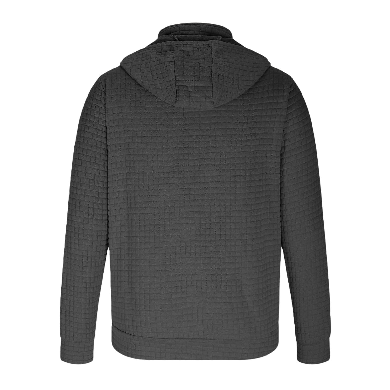 Sudaderas Hombres con Capucha Sudadera Y Cremallera para Hombre, A Cuadros, De Manga Larga, Cómoda, Uso Diario, Informal, Viajes Tops Rojos (Dark Gray, M) Camisetas Sin Ropa Hombre