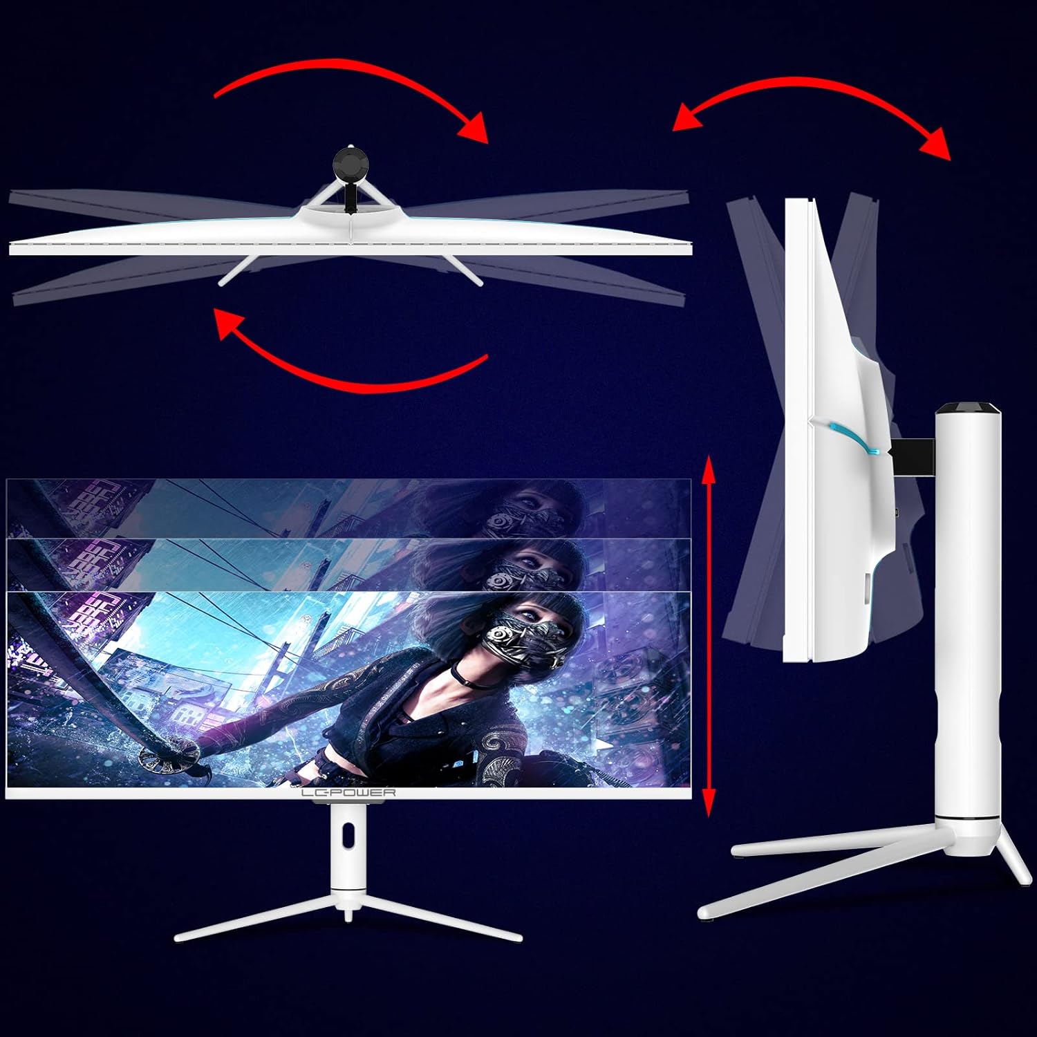 LC-Power UltraWide Monitor Gaming 44 DFHD IPS, 3840 x 1080, HDR 600, AMD FreeSync 120 Hz, 32:9 Bildformat, DP 1.2, 125% sRGB, HDMI 2.0, HDMI 1.4, USB 3.0, USB-C, GamePlus, PIP/PBP(LC-M44-DFHD-120) LC-Power UltraWide Monitor Gaming 44 DFHD IPS, 3840 x 1080, HDR 600, AMD FreeSync 120 Hz, 32:9 Bildformat, DP 1.2, 125% sRGB, HDMI 2.0, HDMI 1.4, USB 3.0, USB-C, GamePlus, PIP/PBP(LC-M44-DFHD-120)