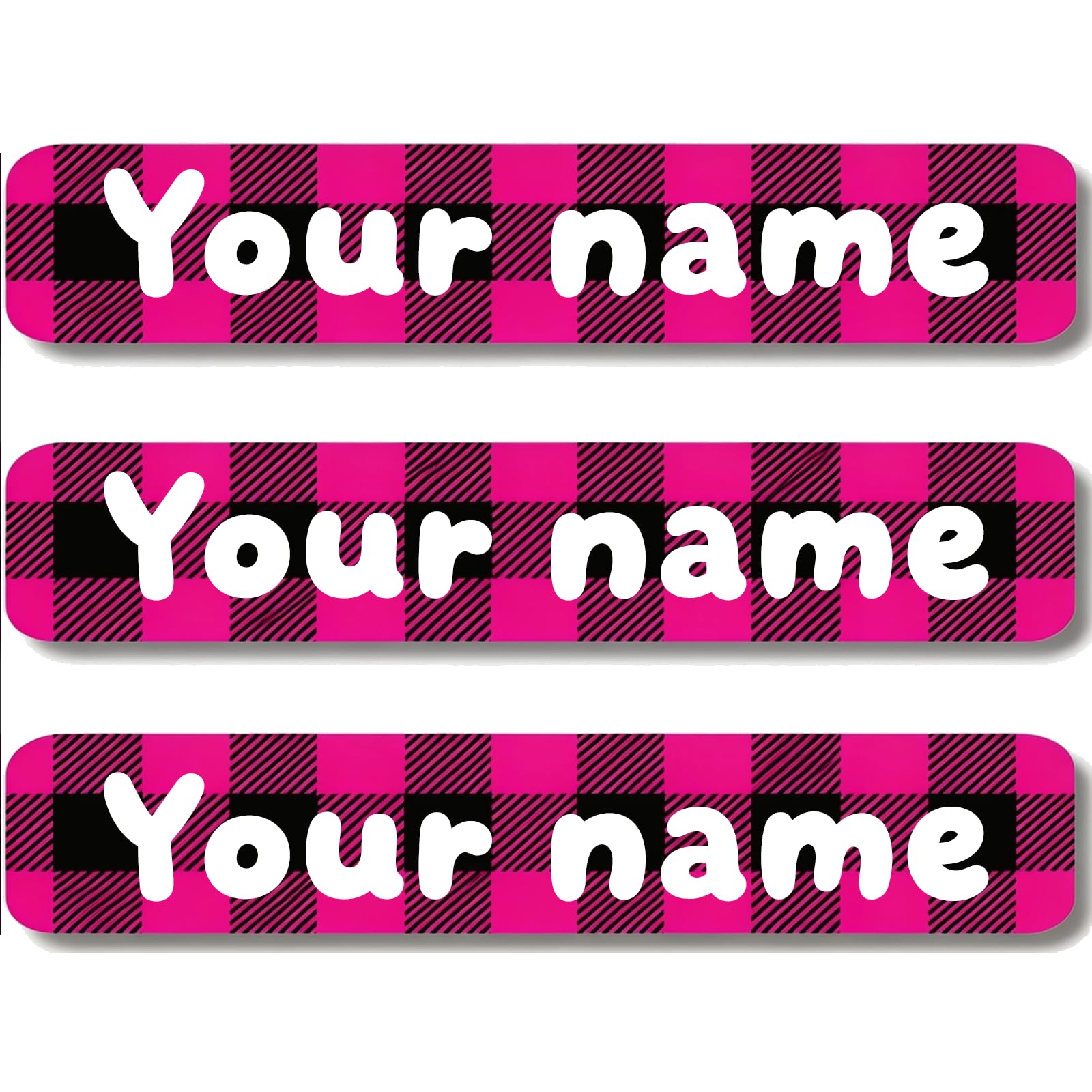 Personalized Waterproof Name Stickers for Kids, Washable Clothing Labels, Durable Name Tags for School, Kindergarten, Lunch Boxes, Books, Toys – Ideal Back to School（Pink and Black）
