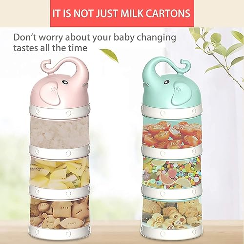 Miniatura 3 de Dispensador de leche en polvo para bebés, 2 unidades, de 3 capas, dispensador de fórmula, dispensador portátil de leche en polvo, contenedor para