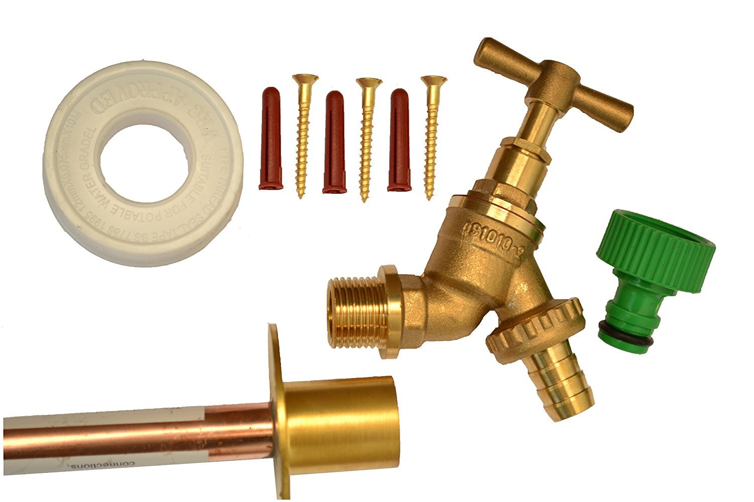 Primaflow Chrome Outside Tap Kit With Through Wall Flange