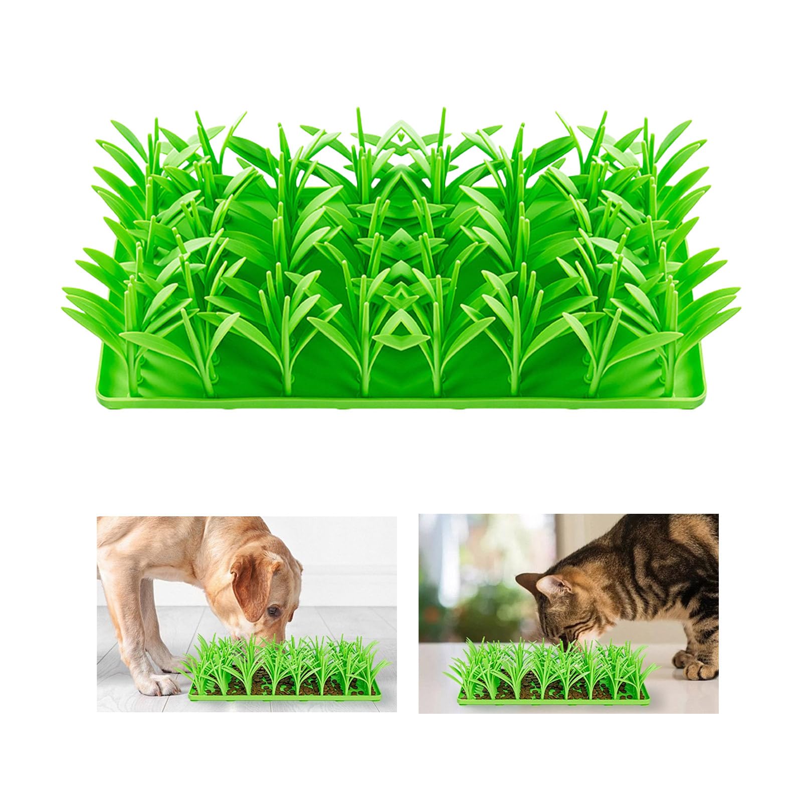 Shurhome Cats Sniffing Mat Dog Sniffing Pad Grass Mat with Suctions Cup Mat for Food Cats Sniffing Mat Silicone Pad Supply