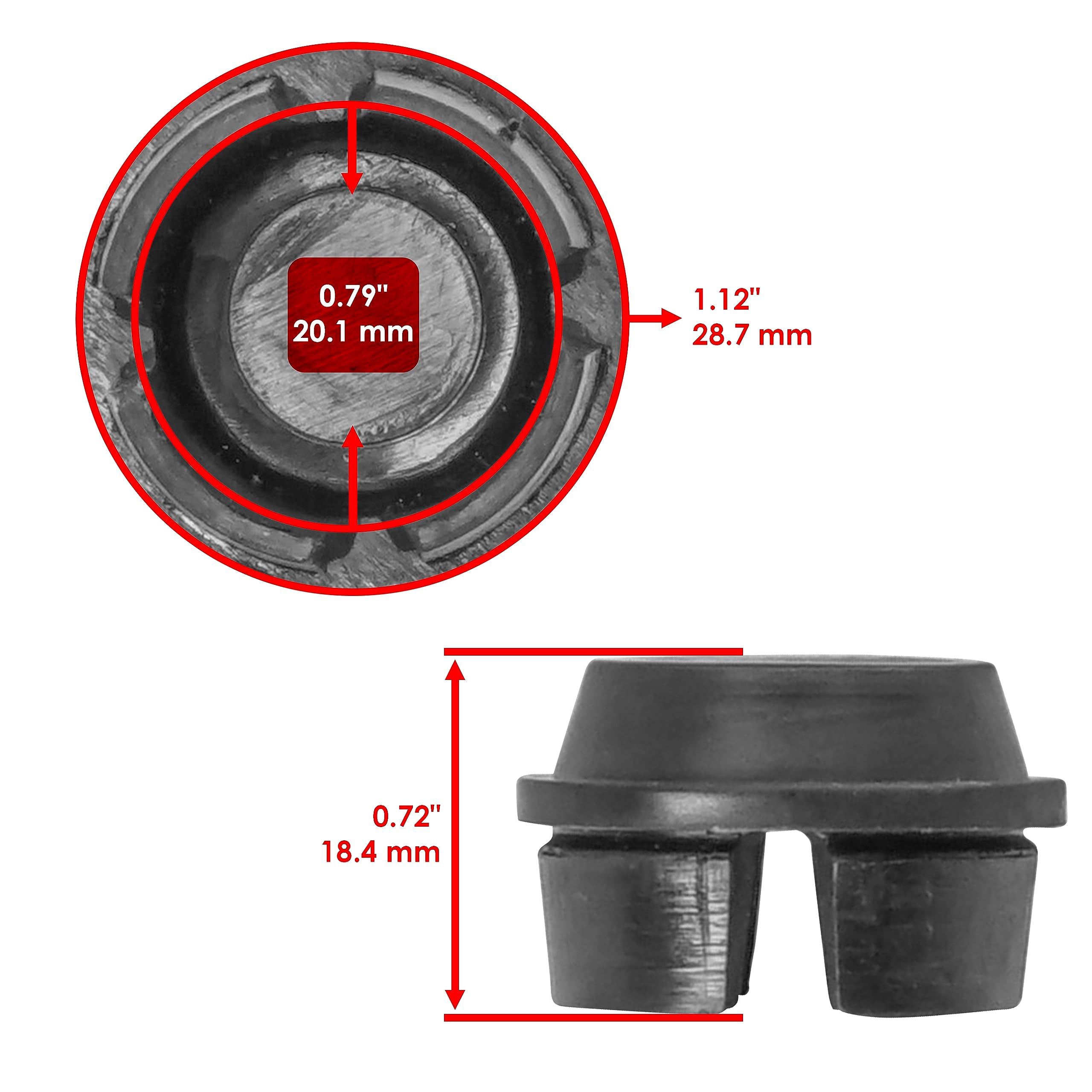 4 Deck Wheel Kit For John Deere GT225 GT235 GT245 Mowers – Fits 48" & 54" Decks, Black Plastic – Set Of 4