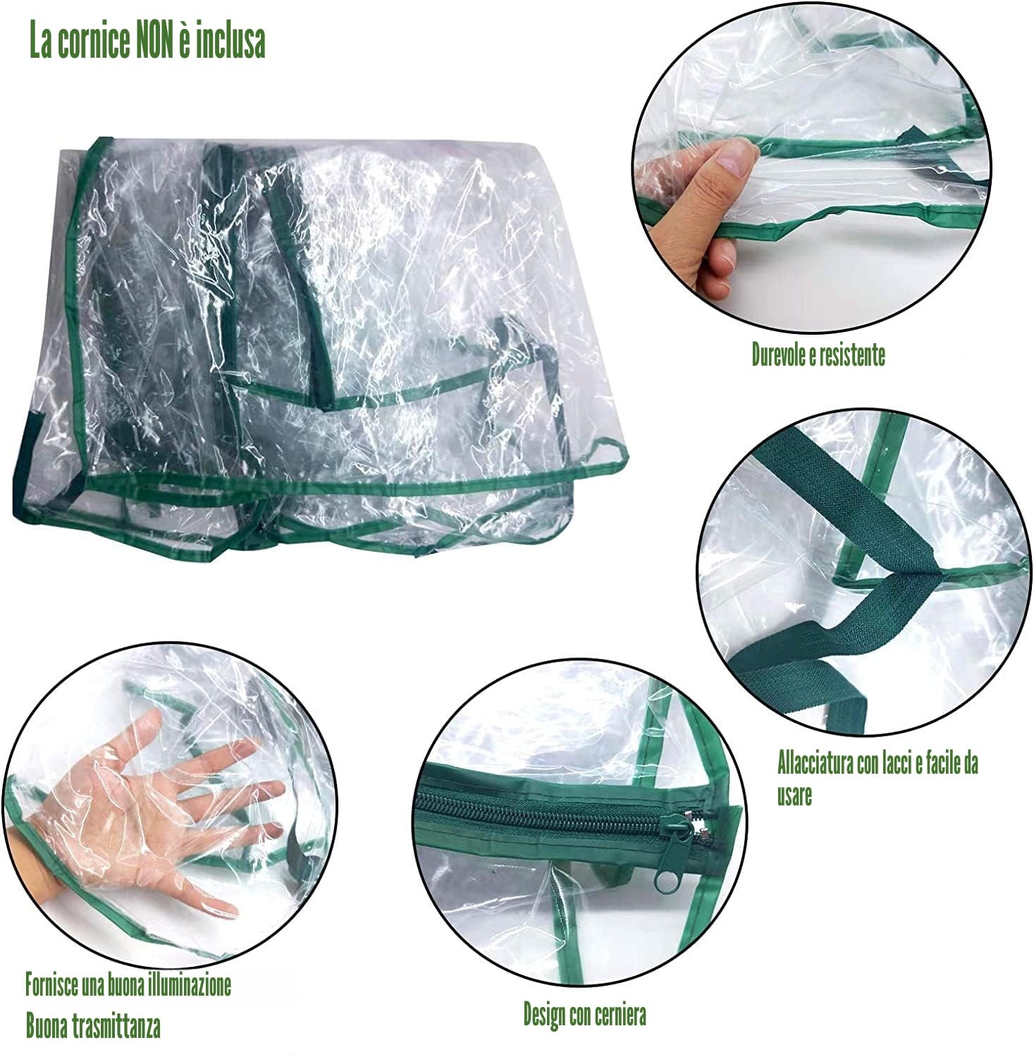 LATERN 4 Livelli Copertura di Ricambio per Serra, 160CM x 70CM x 50cm Chiaro PVC Piccolo Copertura Della Casa per Coltivazione delle Piante con Porta con Cerniera Avvolgibile (Telaio Non Includere)