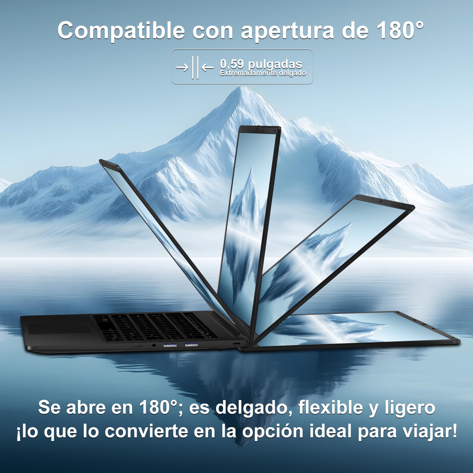 Ordenador Portátil 14 Pulgadas Celeron N5095 Upto 2,9 GHz Portatiles 8GB RAM 256GB SSD TF 1TB LPDDR4 Win11 5G WiFi 1920*1080 FHD mini HDMl Laptop Película Protectora Español - Oro Cuerpo Metálico-69