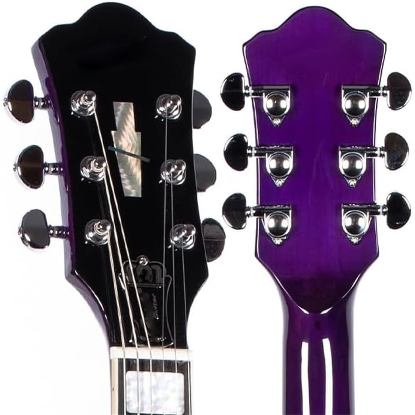 Gitara Elektryczna Gitara Elektryczna Prawa Ręka Semi Hollow Fioletowa Z Końcówką Trapezową I Torbą 6 Strun Humbucker Pickup