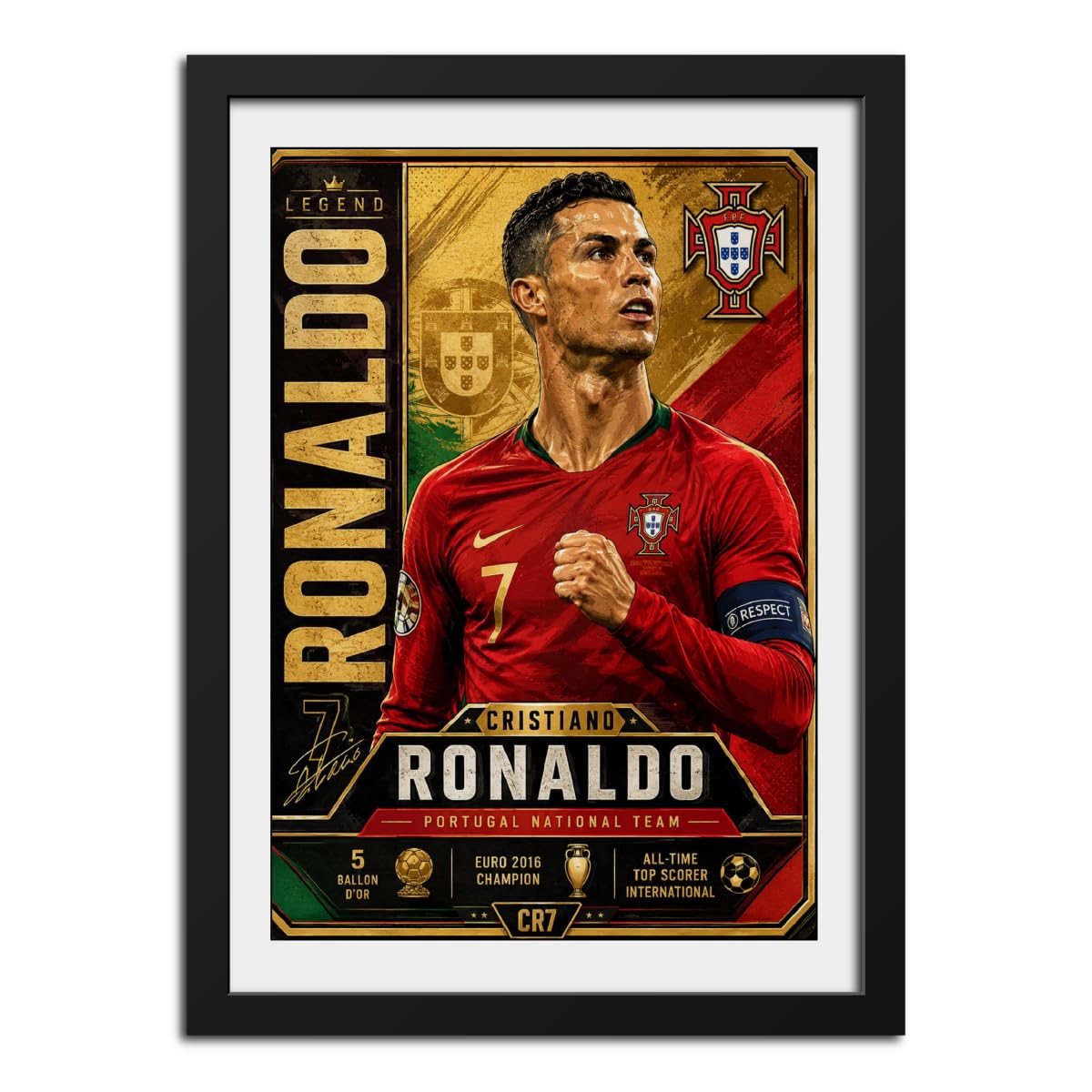 inspire TA Cristiano Ronaldo Goat World Cup 2026 Poster Framed Laminated Poster Wall Hanging Wooden Photo Frames 12 X 9 Inches-image-32