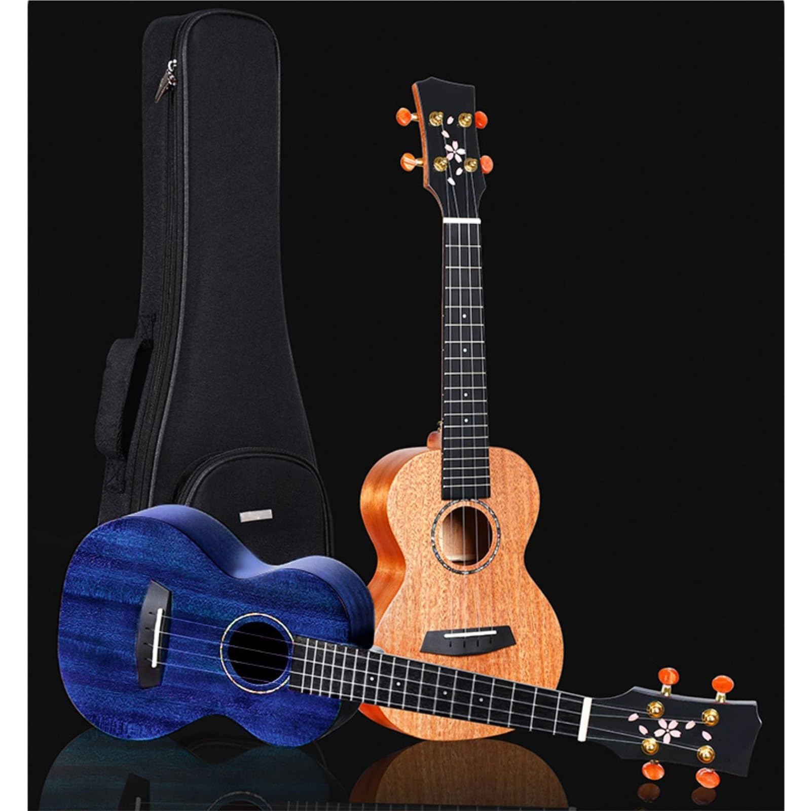 Typ Wydajności Ukulele Ukulele Elektryczne Dla Początkujących 23/26 Cali Korpus Z Mahoniu W Zestawie Futerał Na Instrumenty Muzyczne(Type1,26)