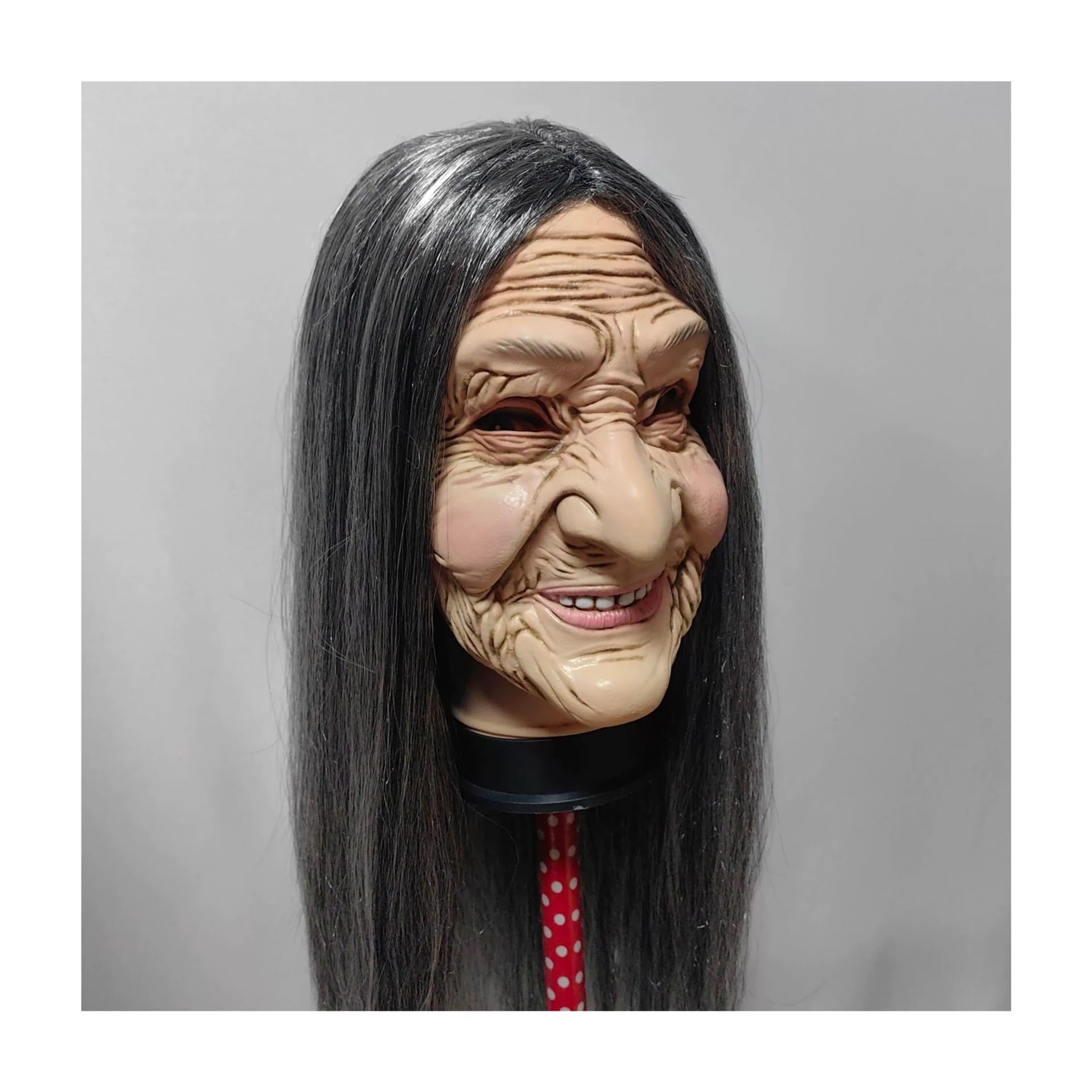 Generico Maschera da strega singola con parrucca grigia for Halloween