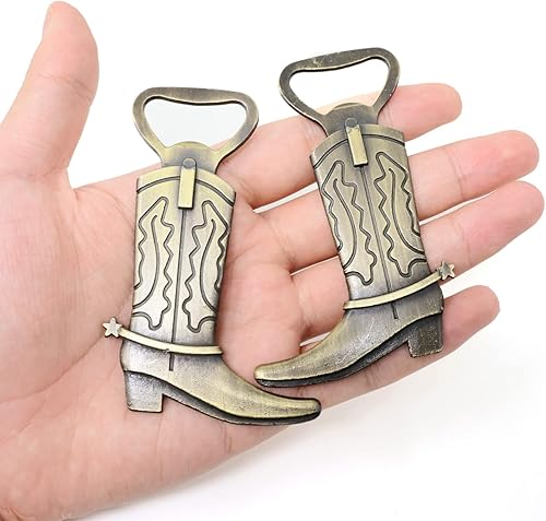 Miniatura 3 de yueton - 4 abridores de botellas de bota vaquera, aleación novedosa, abridor de botellas de vino de cerveza creativa, recuerdos de fiesta de boda,