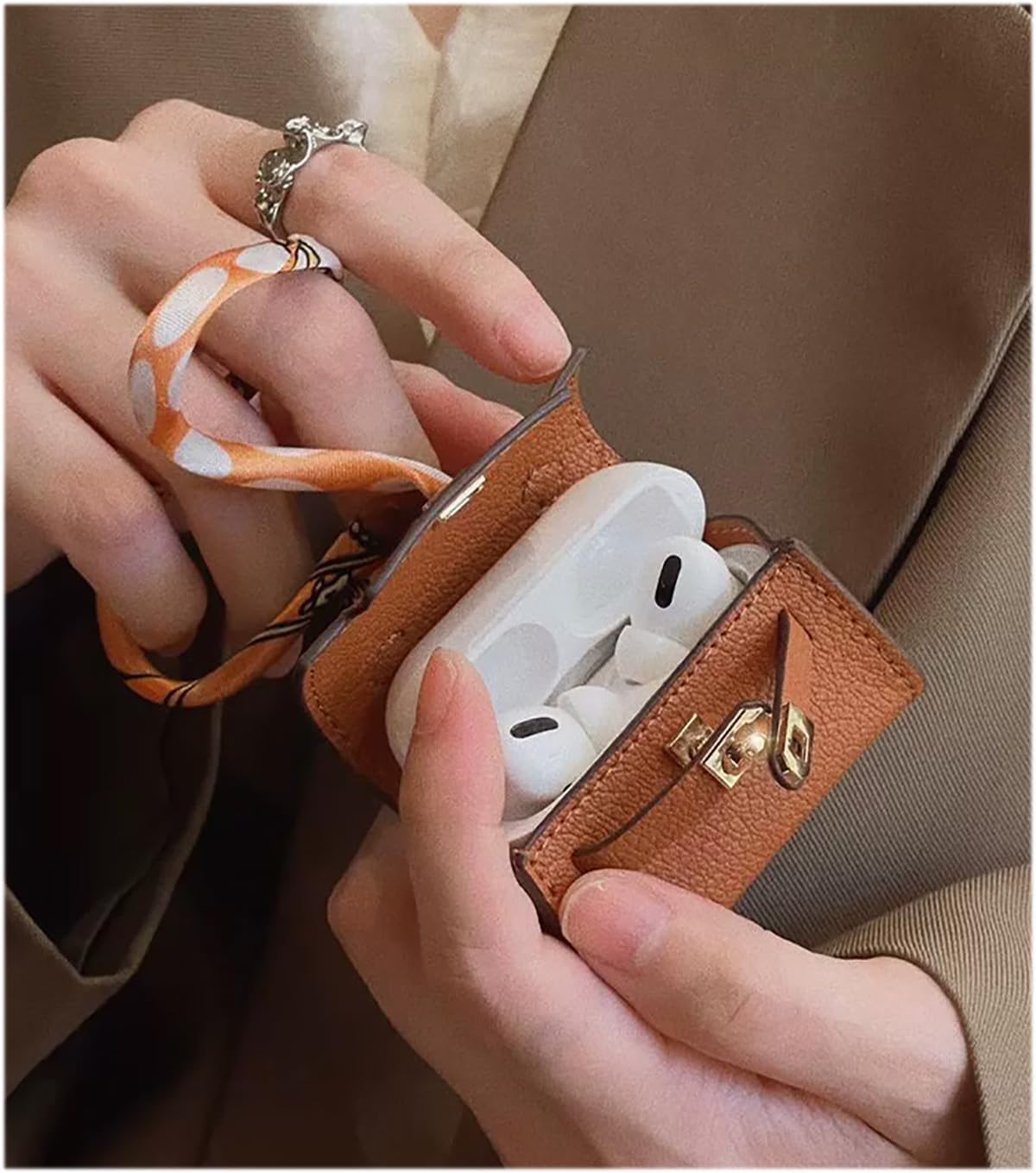 6 Pack Mini Makeup Bag Keychains Small Backpack Keyrings Cute Coin Purse PU Leather Lipstick Bag Card Holder Data Cable Organizer Fashion Bag Pendant Charms Accessories for Women Girls - Image 4