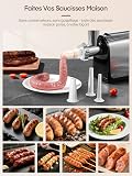 3 in 1 Professional Electric Meat Grinder with 3 Stainless Steel Abrasive Plates, 1 Kubbe and 3 Sausage Filling Tubes, 2000W Max - 3