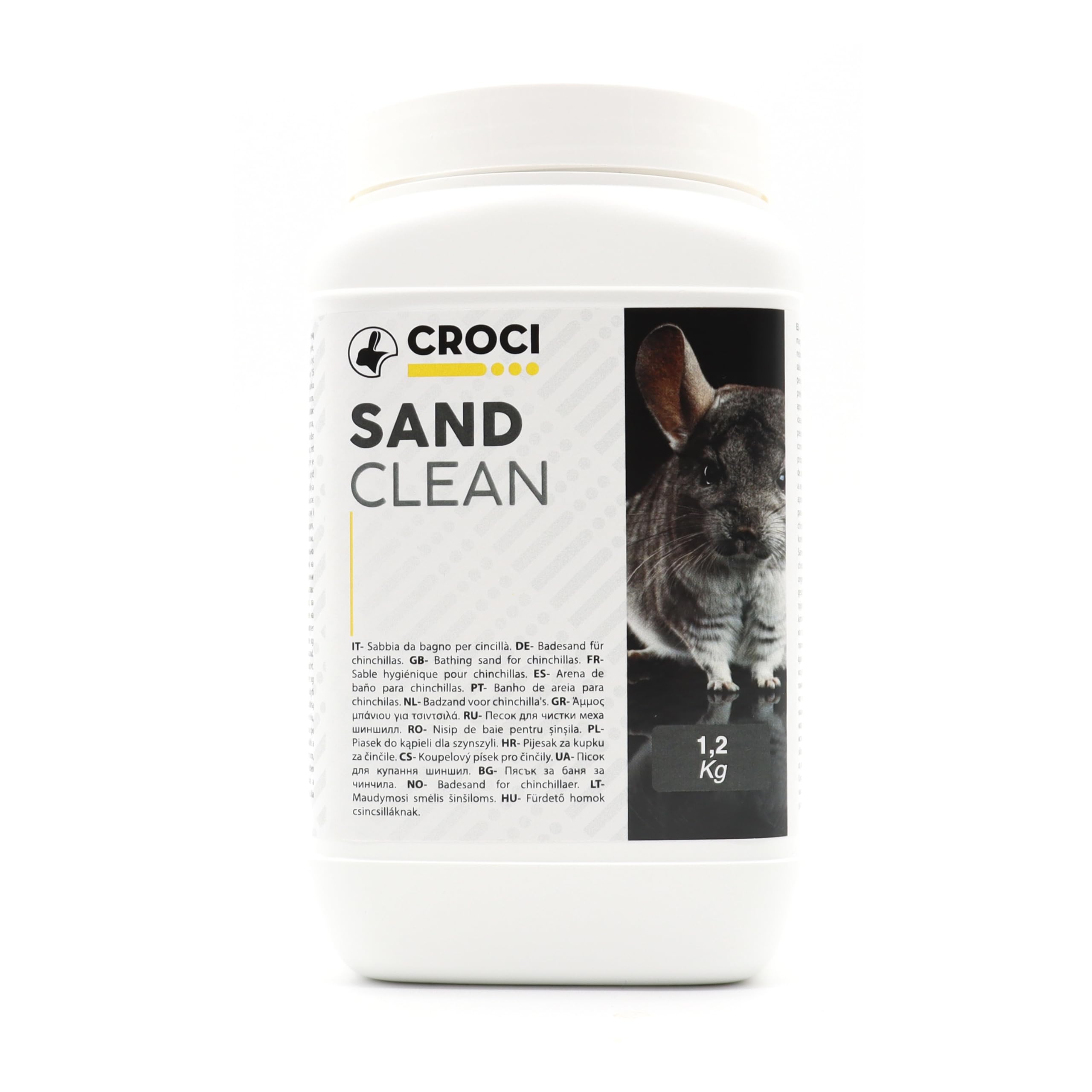 Croci Sand Clean - Sabbia fine per cincilla, criceti e piccoli roditori, a base di silicio, per il pelo dei roditori, 1,2 Kg