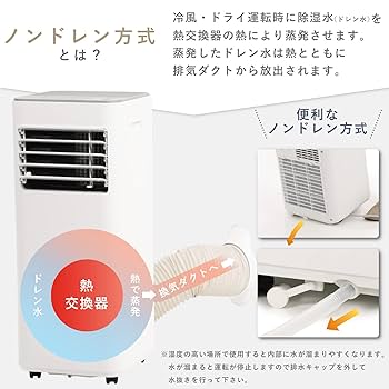 工事不要スポットクーラー 【除湿機能搭載】窓パネル付き 温度設定16℃~32℃ Amazon.co.jp: QUADS【工事不要】 スポット クーラー 【除湿機能