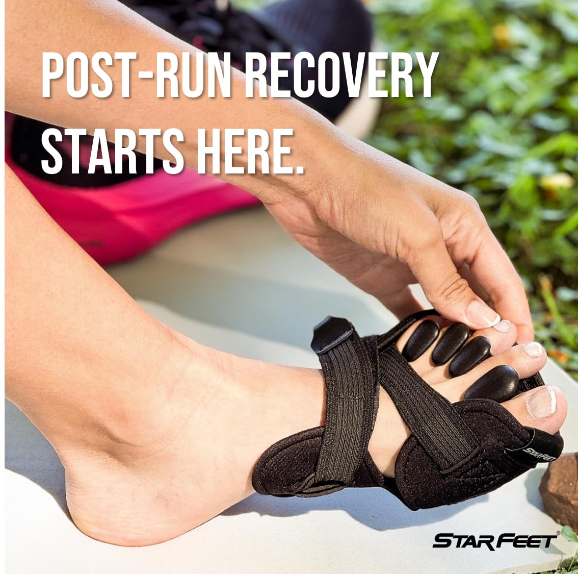 Post-Workout Foot Recovery Device - Toe Aligner & Gait Corrector for Plantar Fasciitis, Arch Pain, Heel Pain, Knee & Back Relief - Used without Shoes - for Runners and Athletes