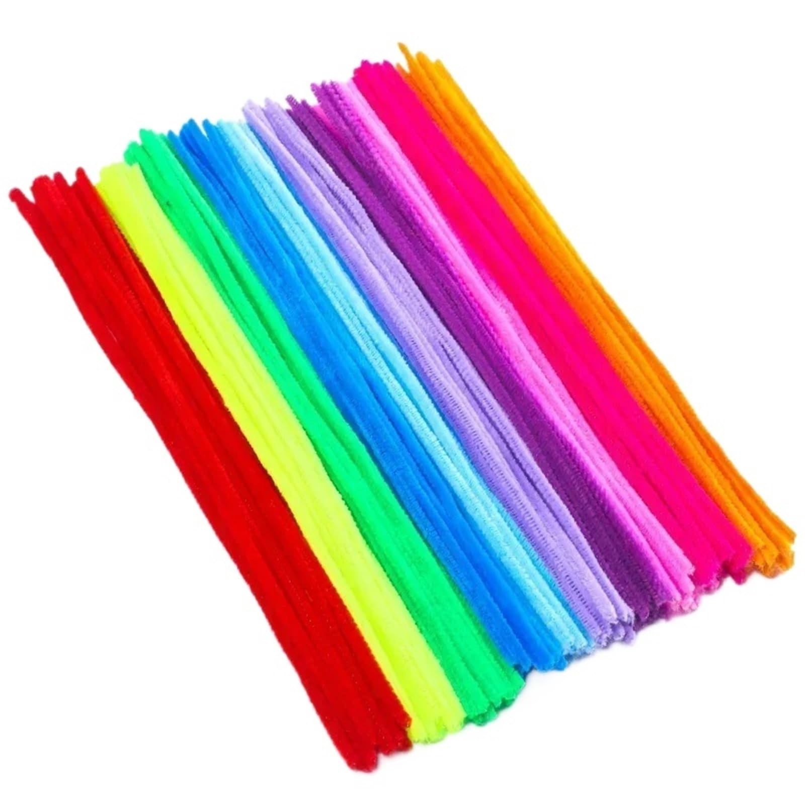 100/200/300 pz FAI DA TE Peluche Tinsel Stelo Wired Twist Stick Colorato Steli di Ciniglia Scovolino Striscia Capelli Fatti A Mano per Artigianato DIY(Mix color,300pcs)