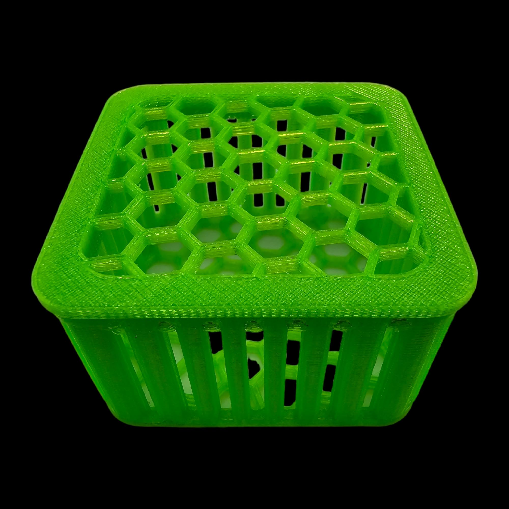 2 Inch Mushroom Basket for Coral Frags Shroom Box Shroom Jail Shroom Protector (Standard Square, UV Glow Green)