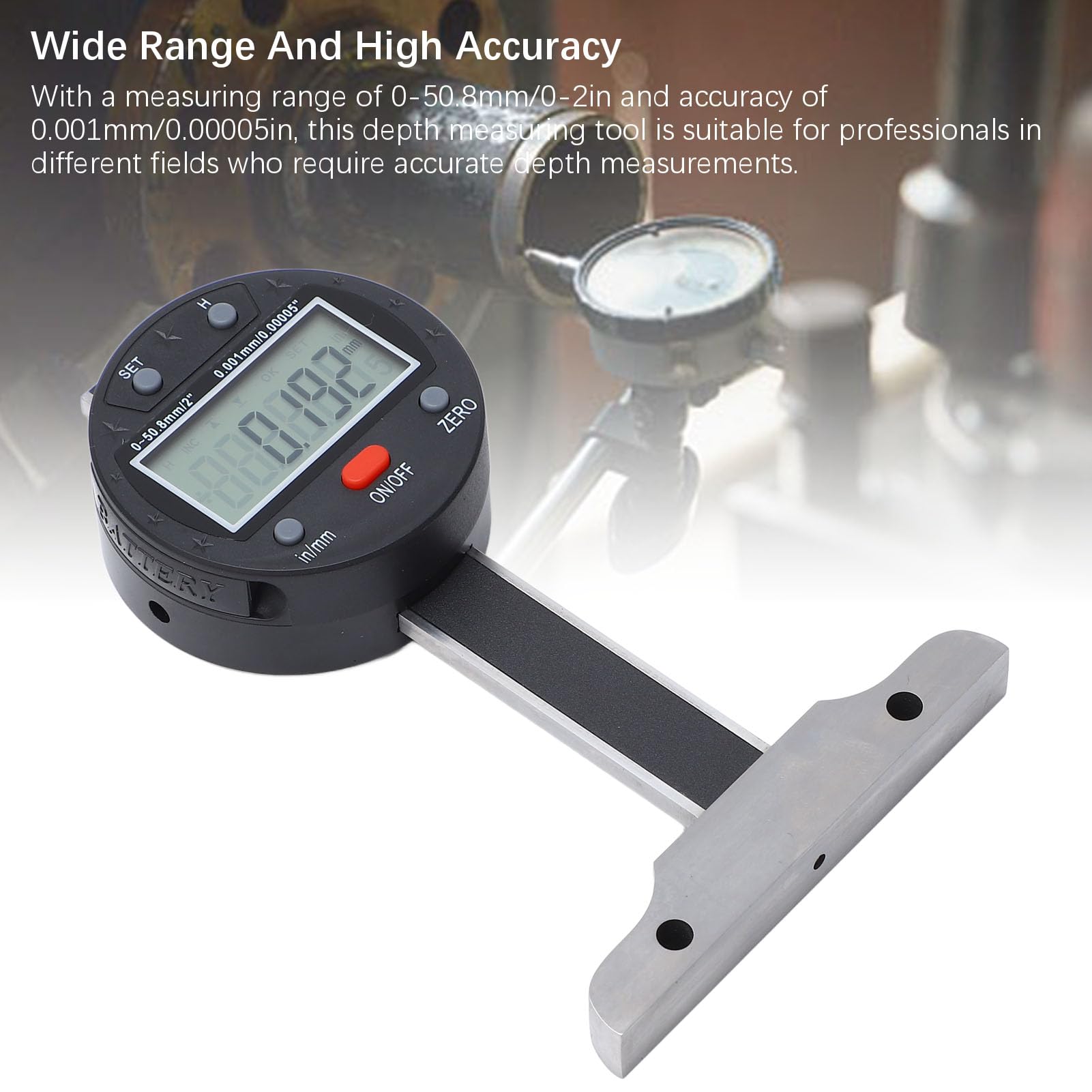 Oumefar Depth Gauges, 0-50.8mm Micrometer Thin Bar LCD Screen USB Port Electronic Gage, Tire Tread Depth Measuring Tool for Cars, Trucks, Moto