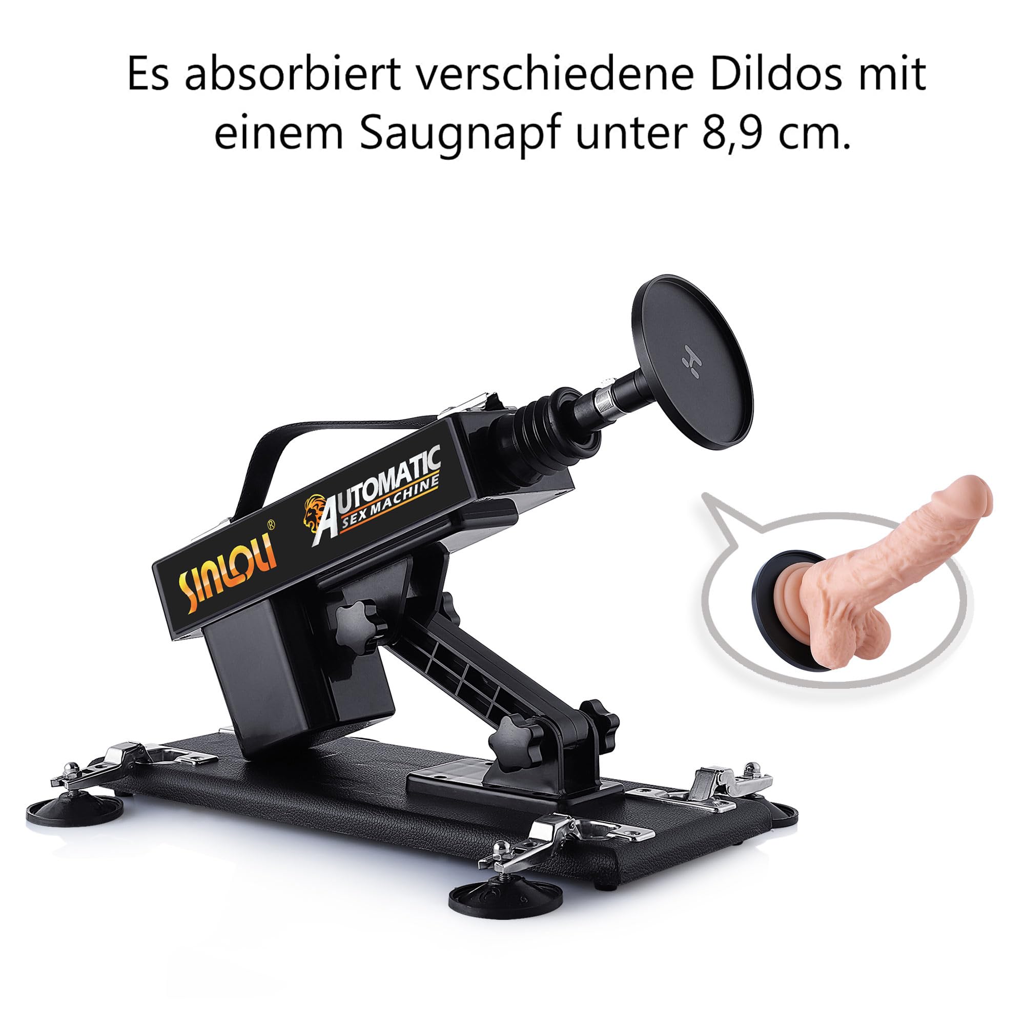 Sex Machine Fucking Machine Interfaccia 3XLR con 8 accessori Diametro 8,9 cm Love Machine Adapter Giocattoli adulti del sesso per le donne Orgasmo anale della vagina