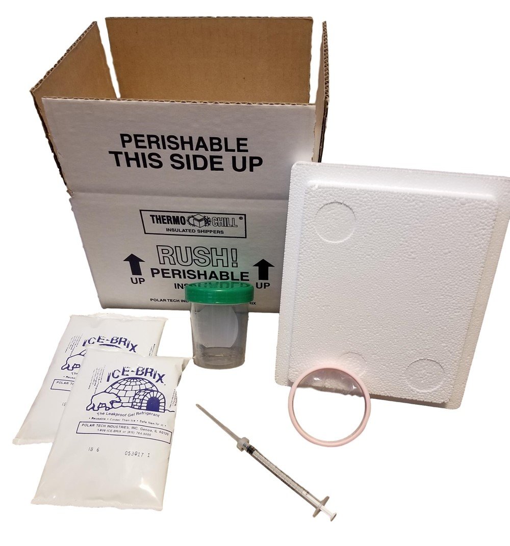 Sperm Donor Collection Kit with Insulated Shipping Box Sterile