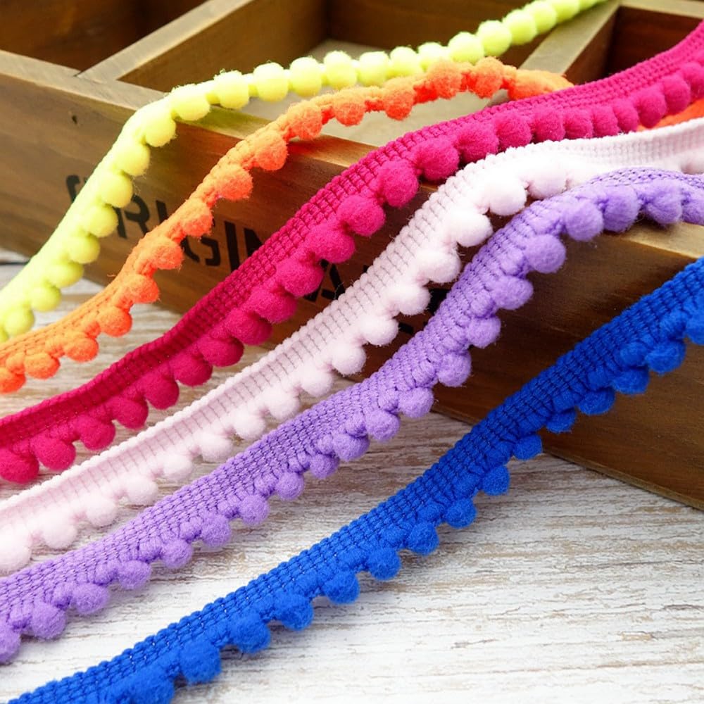 Ruban à Pompons - 20 Yards Pour Vos Projets DIY, Couture, Déco Et Habillement - Noir