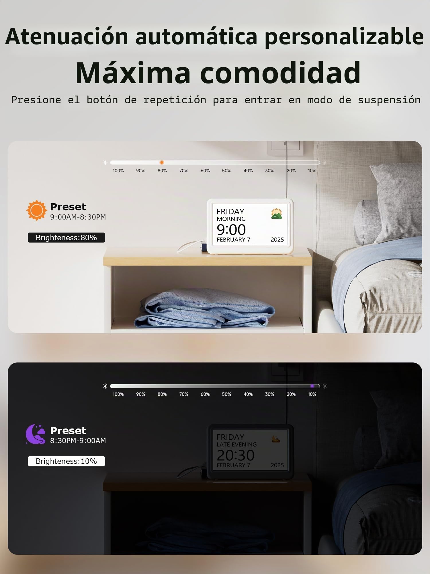 Mesqool Reloj Digital para Personas Mayores con Fecha y Día, Pantalla Grande de 18 cm, Despertador con Calendario, 20 Alarmas y 20 Recordatorios, Fácil de Leer