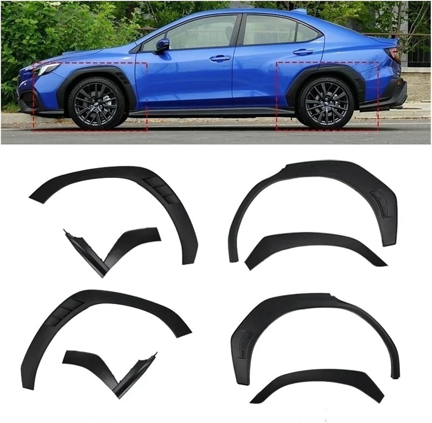 Compatible With Subaru WRX VB 2022-2025 Wheel Eyebrows Fender Flares Trim Wheel Arches Eyebrows Mouldings Body Kits Unpaint