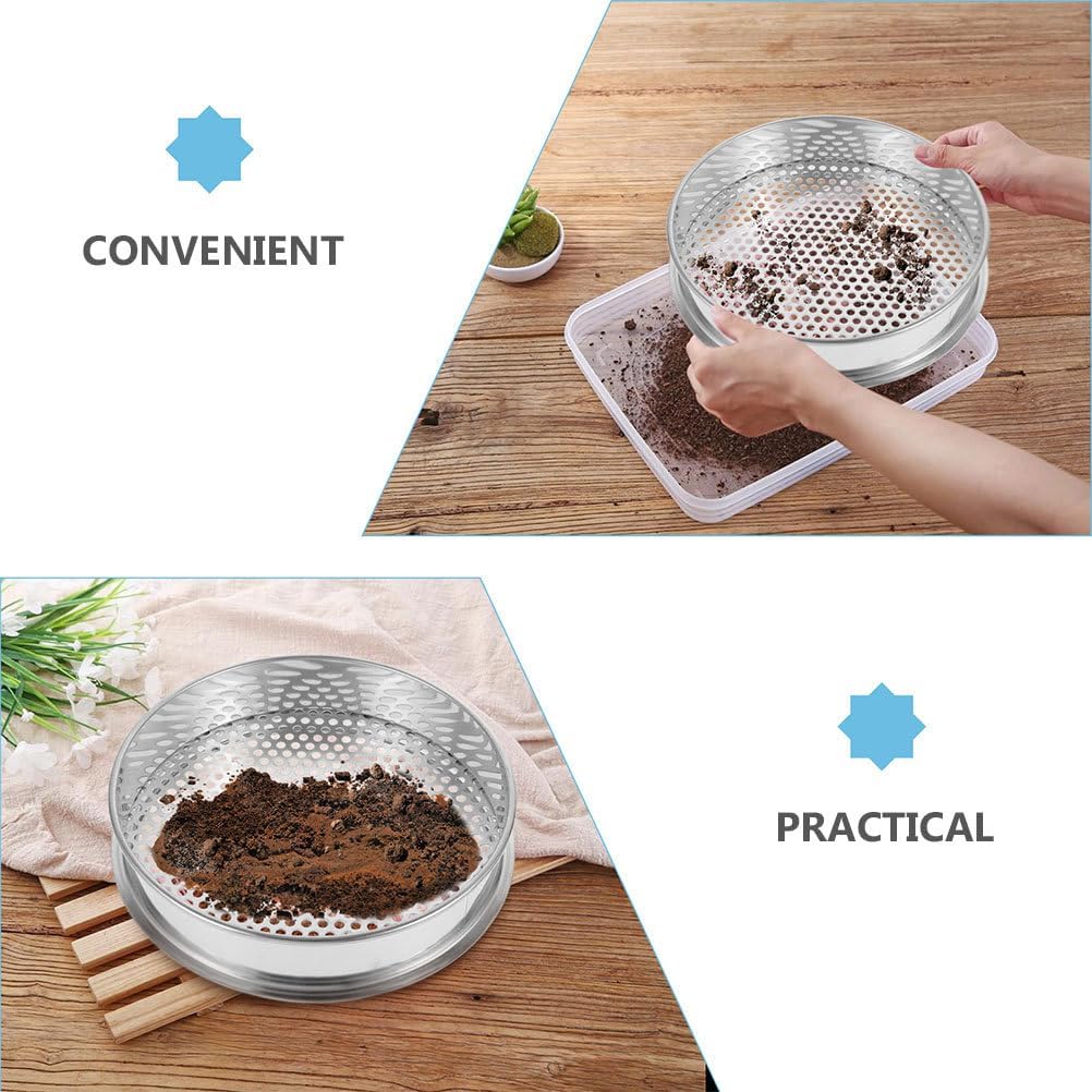 Stainless Steel Soil Sifter Mesh Efficient Soil Filter for Garden Use Lightweight and Portable for Easy Operation for Rocks Dirt and Compost Screening