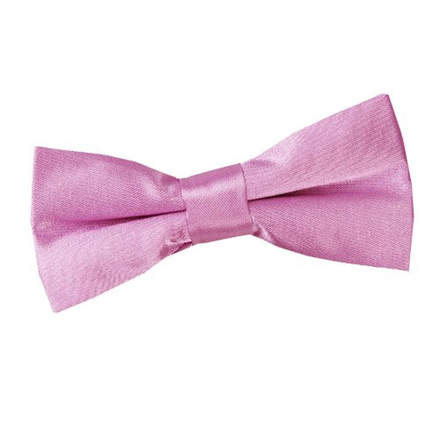 DQT Boys Plain Glossy Satin Pre-Tied Bow Tie – Wedding, Party & Formal – Lilac