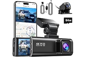 REDTIGER F7N 4K Dual Dash Camera with 64GB microSD Card and OBD Hardwire Kit