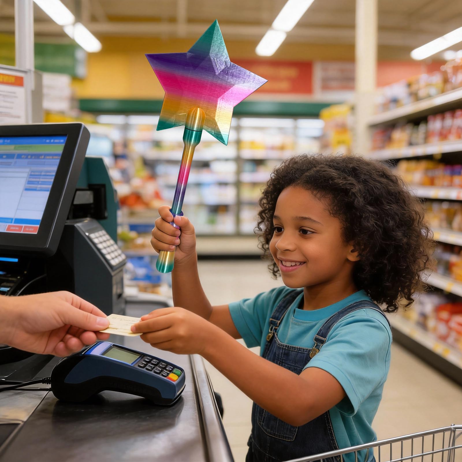 3D Printed Credit Card Wand Tap to Pay, Magic Wand Contactless Payment Card Holder, Digital Payment Star Wands for Easy Checkout (#C) - 5