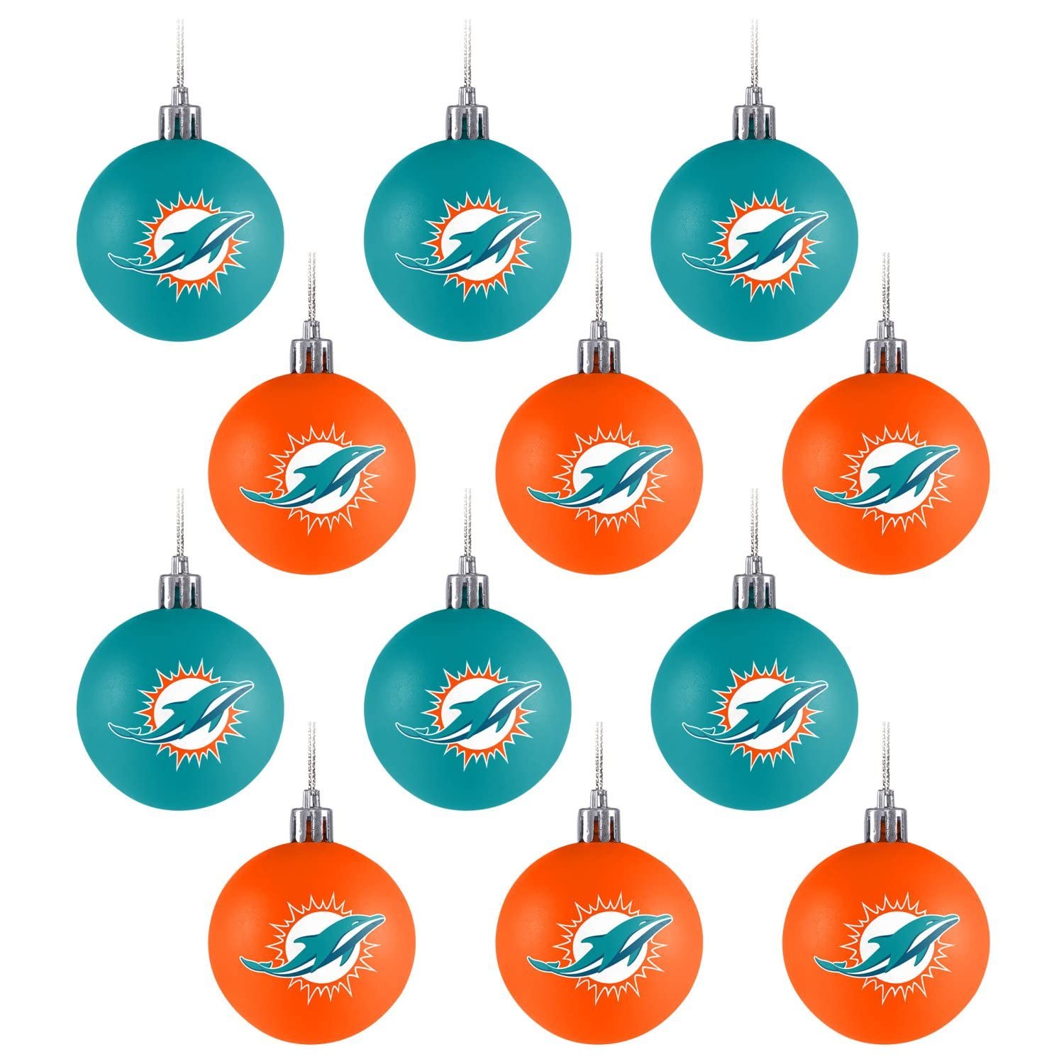 FOCO NFL Team Logo 12-Pack Ball Hanging Tree Holiday Ornament Set