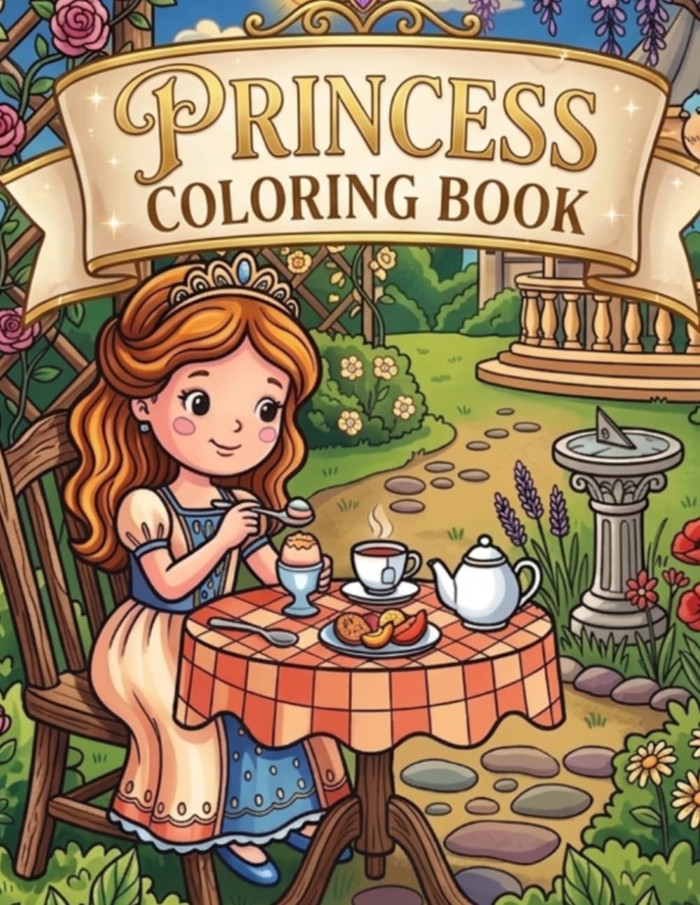 Princess Coloring Book: Fun and Magical Coloring Pages for Kids: A Creative Activity Book for Girls