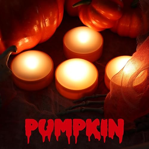 Miniatura 2 de Farol de calabaza LED de Halloween con control remoto y temporizador, vela eléctrica parpadeante de plástico realista brillante sin llama para