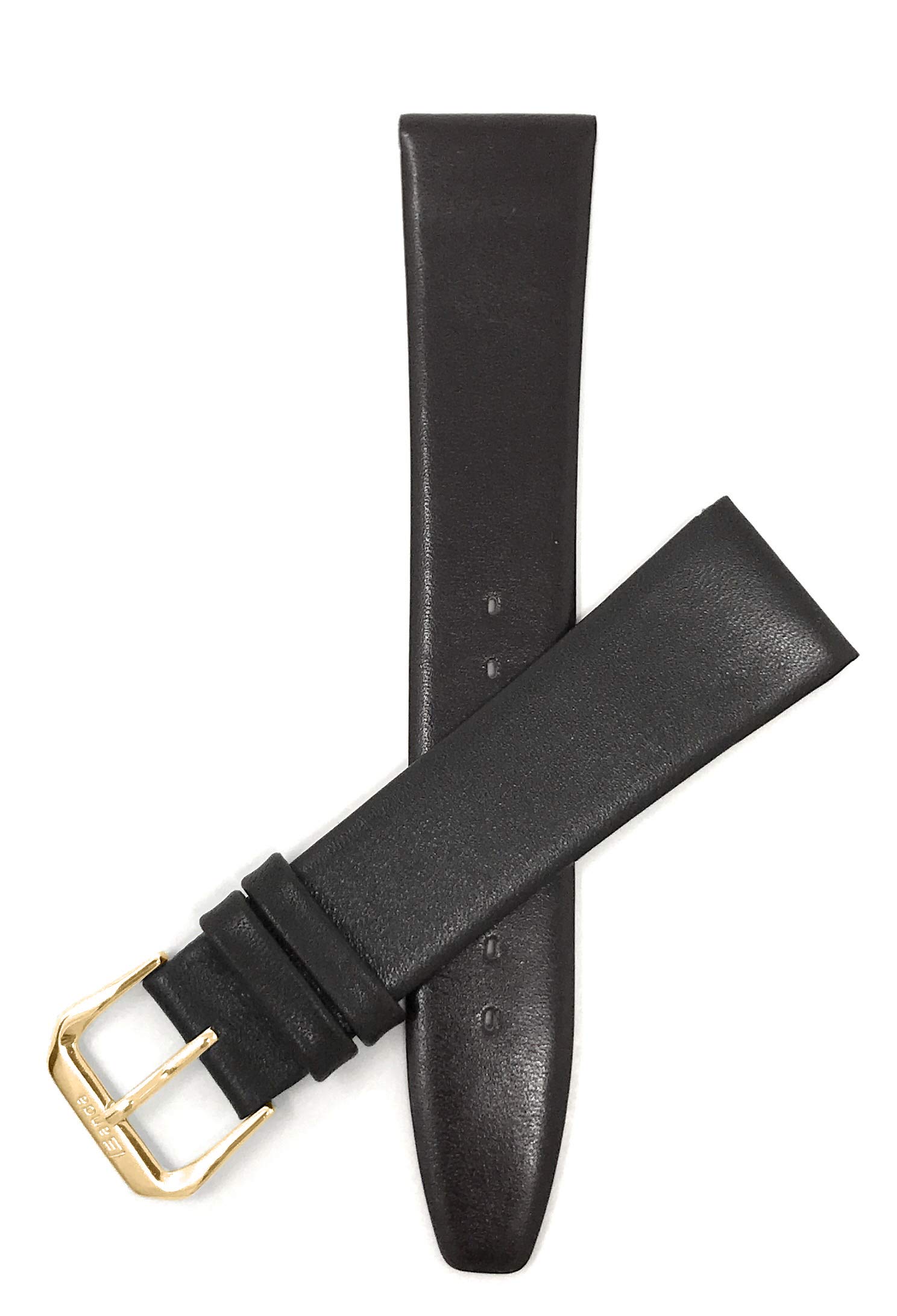 Bandini Extra Long (XL) 14mm Womens Italian Leather Watch Band Strap - Brown - Classic - Slim - Gold Buckle
