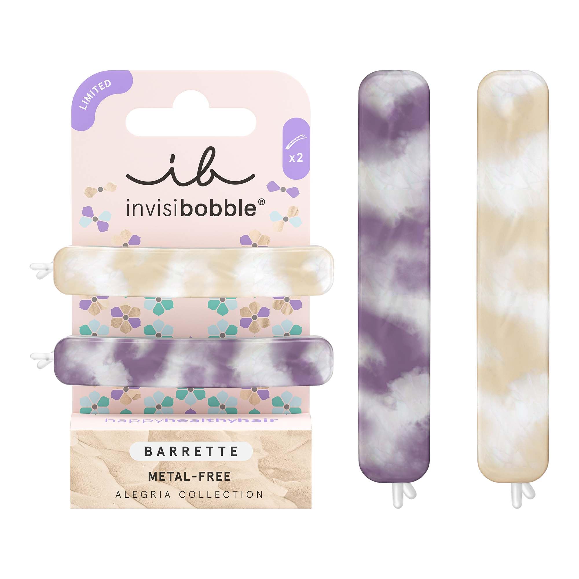 Invisibobble horquillas pelo mujer moradas Barrette Edición Limitada - Pinzas duradera con firme agarre - Adornos para el pelo sin metal suave con el pelo x2